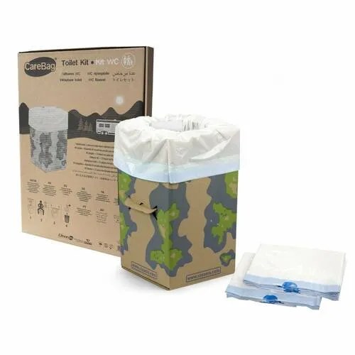 [CLEAN01] Kit WC Carebag toilette sèche en carton rigide plibale et réutilisable Vanlife & Camping