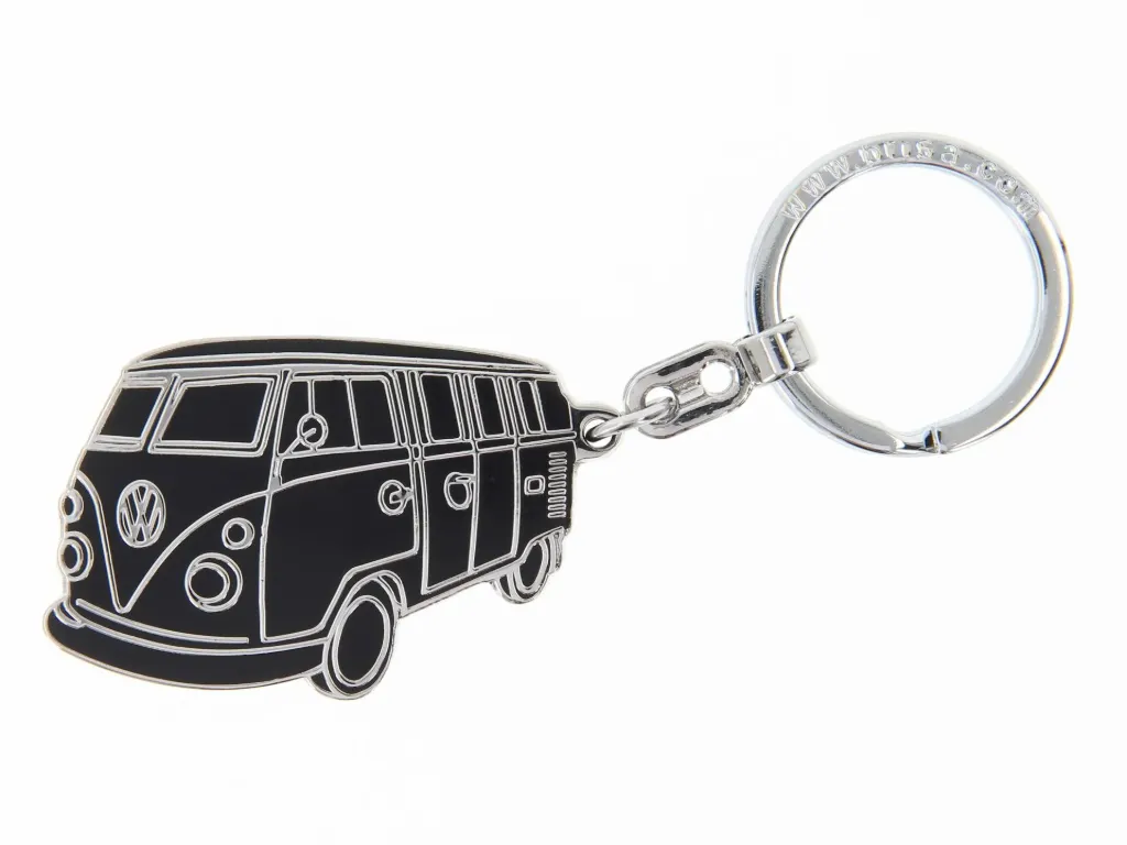 [BUKH12] VOLKSWAGEN BUS VW T1 Combi Porte-clés, émail dur - Silhouette noire