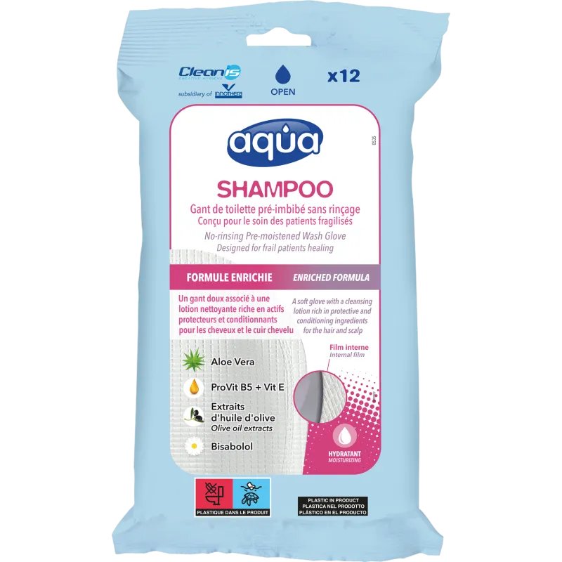 Gants Aqua Shampoo Cleanis x12 - Toilette Sans Eau Vanlife & Camping