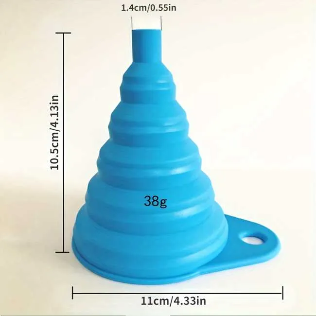 Entonnoir Pliable Silicone Bleu