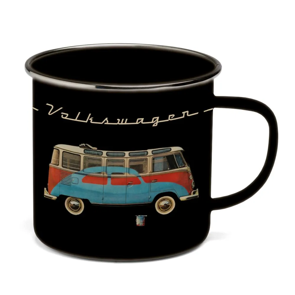 [BUTA12] Tasse Émaillée VW T1 Combi 500ml - Design Rétro Parade/Beige