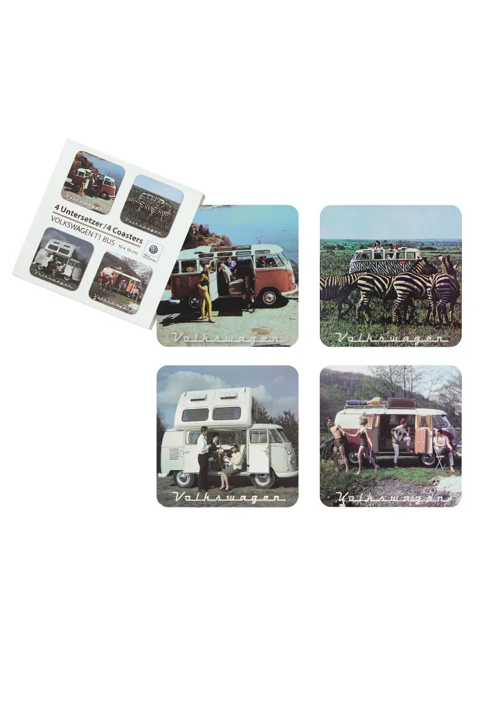 Set de 4 Dessous de Verre VW T1 Bus - Design Scenerie
